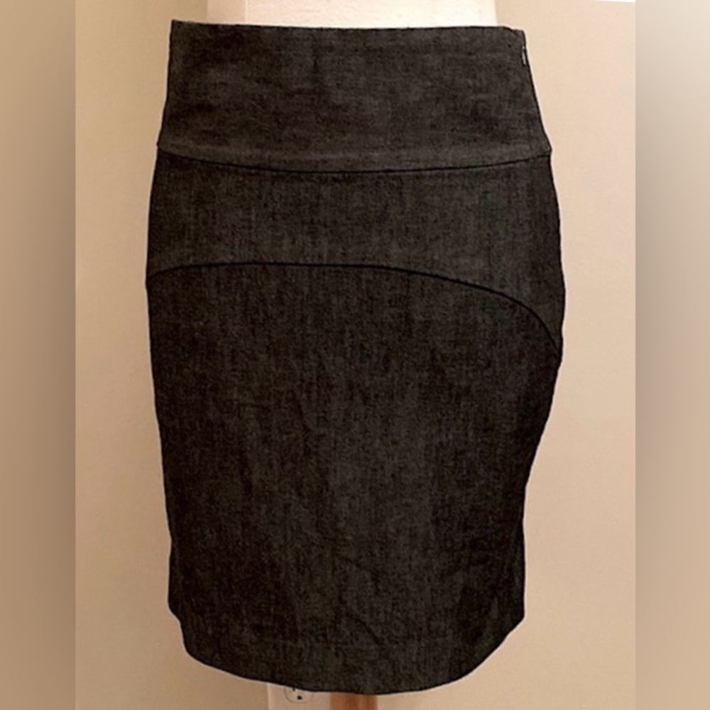 Gap Denim Charcoal Black 6 Elevated Casual Corecorp Chic Wide Waist Jean Skirt
